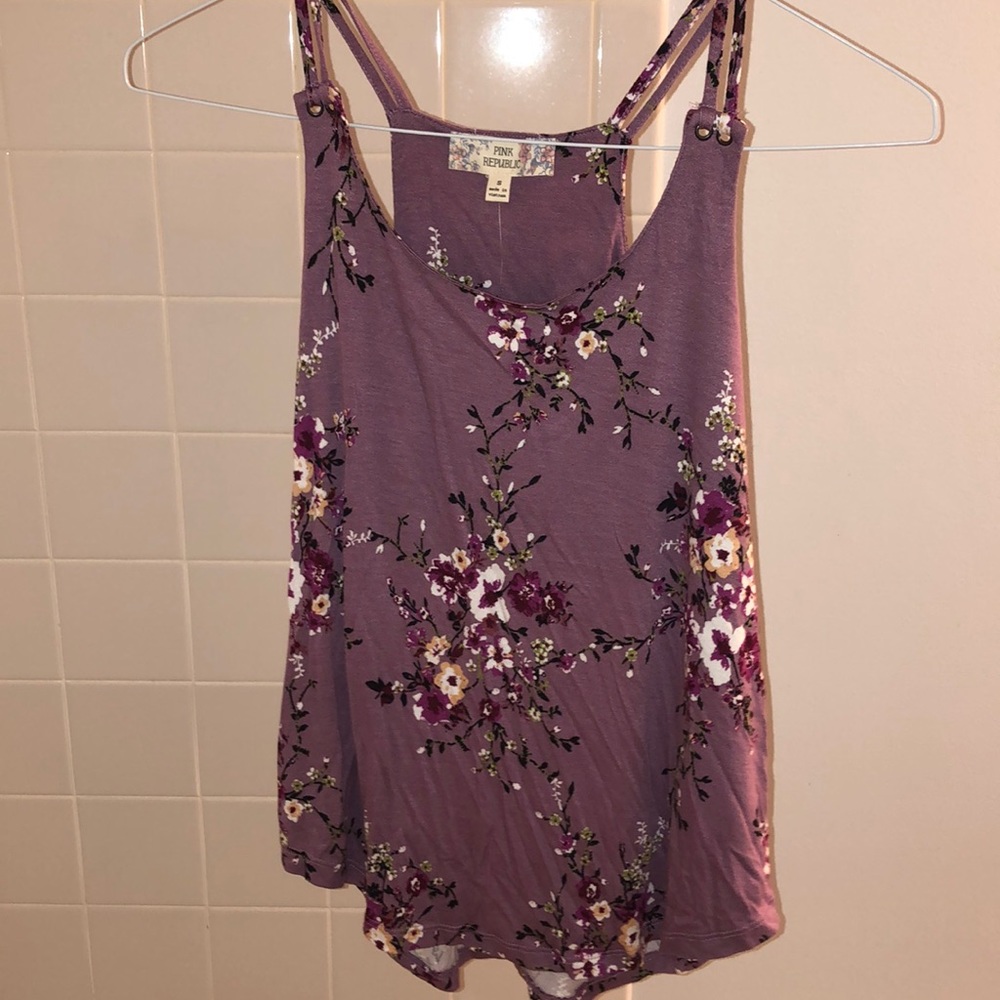 purple floral tank top